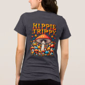Hippy Boho Paddenstoel Vrede Trippy Tri-Blend Shirt (Achterkant)