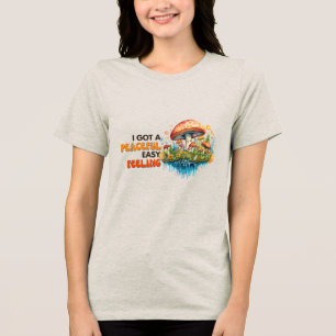 Hippy Boho Paddenstoel Vrede Trippy Tri-Blend Shirt