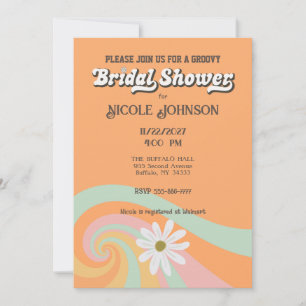 Hippy Boho Retro Bridal Shower Uitnodiging