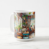 Hippy Café in de Waterverf van Miami Koffiemok (Voorkant links)