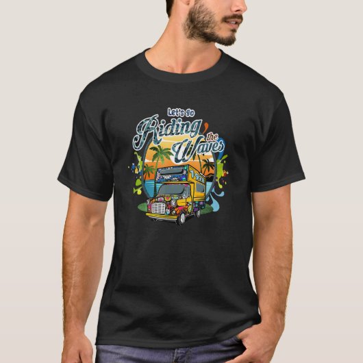 Hippy Canavan Sunset 60's 70's Let's Go Riding The T-shirt (Voorkant)