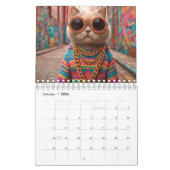 Hippy Cat Calendar, Cat Kalender (Jan 2026)