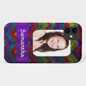 Hippy chevron gepersonaliseerde foto sjabloon Case-Mate iPhone case (Achterkant (horizontaal))