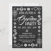 Hippy Chic Decorated Chalkboard Garden Party Kaart (Voorkant)