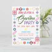 Hippy Chic Decorated Garden Party Kaart (Staand voorkant)
