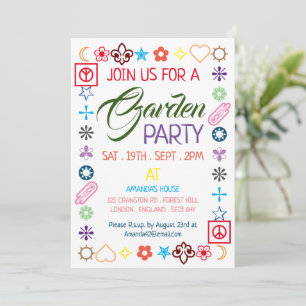Hippy Chic Decorated Garden Party Kaart