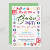 Hippy Chic Decorated Garden Party Kaart (Voorkant / Achterkant)