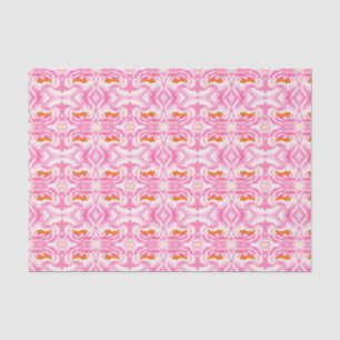 Hippy Chic roze en Oranje Stropdas-Dye Patroon Tissuepapier