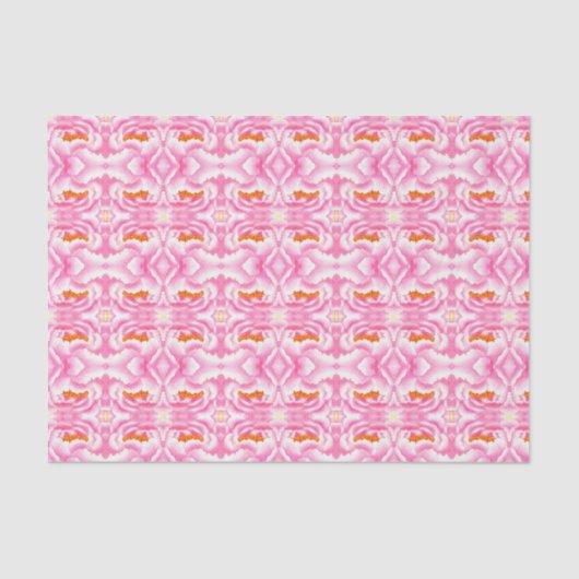 Hippy Chic roze en Oranje Stropdas-Dye Patroon Tissuepapier (Voorkant)