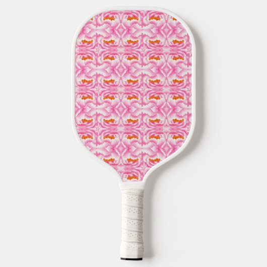Hippy Chic roze en Oranje Stropdas-kleurstof Pickleball Paddle (Achterkant)