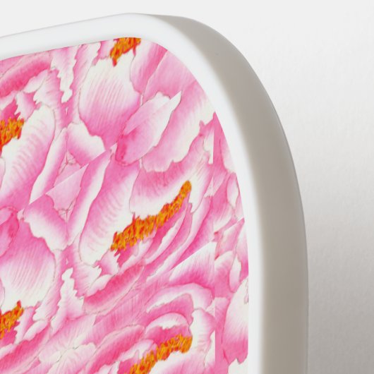 Hippy Chic roze en Oranje Stropdas-kleurstof Pickleball Paddle (Links Detail)