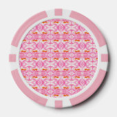 Hippy Chic roze en Oranje Stropdas-kleurstof Poker Chips (Voorkant)