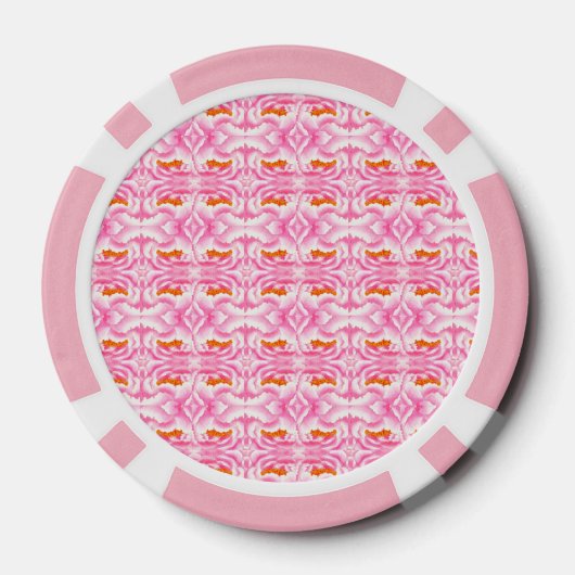 Hippy Chic roze en Oranje Stropdas-kleurstof Poker Chips (Achterkant)