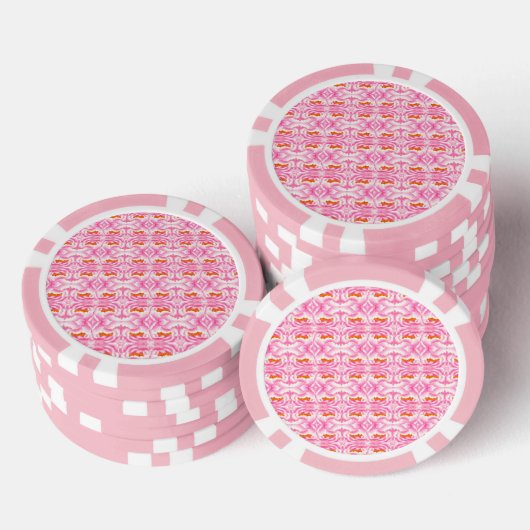 Hippy Chic roze en Oranje Stropdas-kleurstof Poker Chips (Opstapeling)