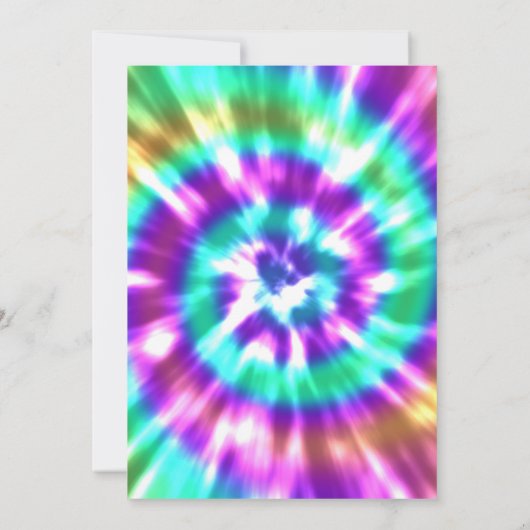 Hippy Chic Tie Dye Tye Die Wedding Invitation Kaart (Achterkant)