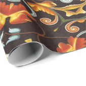 Hippy Chic Zendala sinaasappel bladeren bloemenman Cadeaupapier (Rol Hoek)