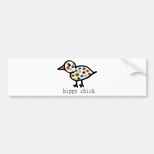 Hippy Chick Bumpersticker (Voorkant)