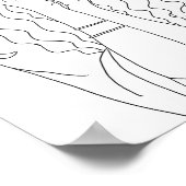 Hippy Chick Womans portret lijnkunstkleurpagina Poster (Hoek)