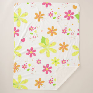 Hippy Daisies Sherpa Deken