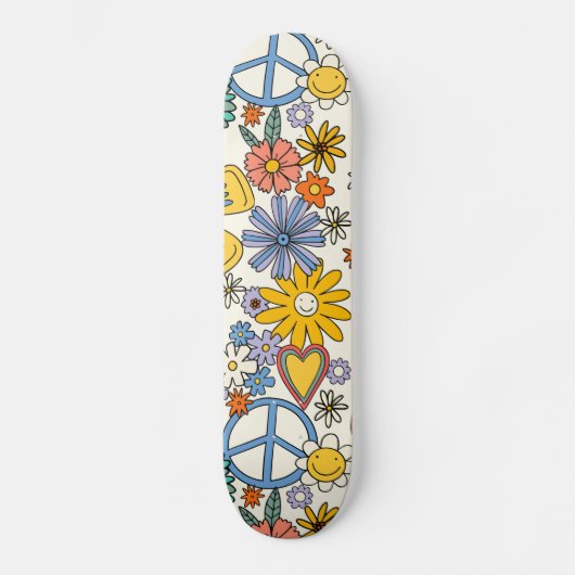 Hippy Floral Style Persoonlijk Skateboard (Voorkant)