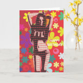 Hippy Flower 60 s themalubaar Kaart (Gele Bloem)