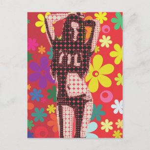 Hippy Flower child 60s-thema Briefkaart