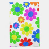 Hippy Flower Collage Theedoek (Verticaal)