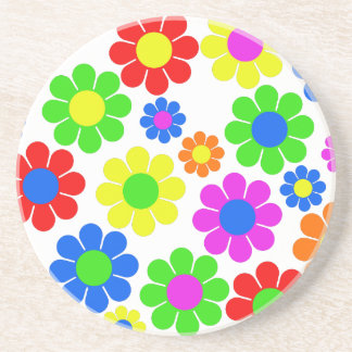 Hippy Flower Collage Zandsteen Onderzetter
