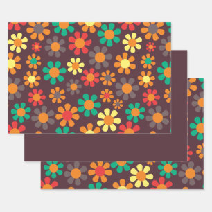 Hippy Flower Daisy Inpakpapier Vel