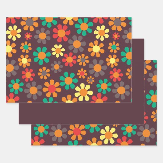 Hippy Flower Daisy Inpakpapier Vel (Set)