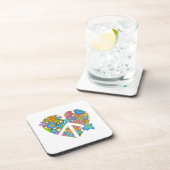 Hippy Flower Peace Sign-hart Bier Onderzetter (Rechterzijde)