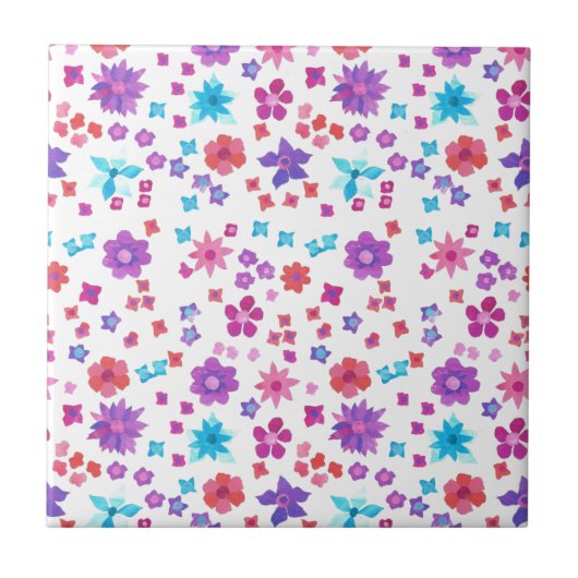  Hippy Flower-Power keramische Tegel Tegeltje (Voorkant)