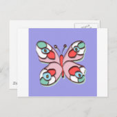 Hippy Fly Butterfly Briefkaart (Voorkant / Achterkant)