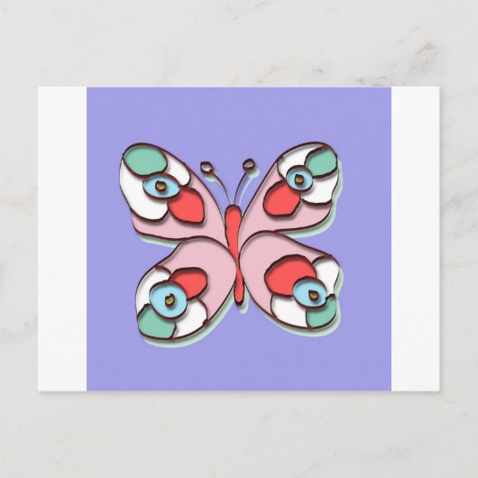 Hippy Fly Butterfly Briefkaart (Voorkant)