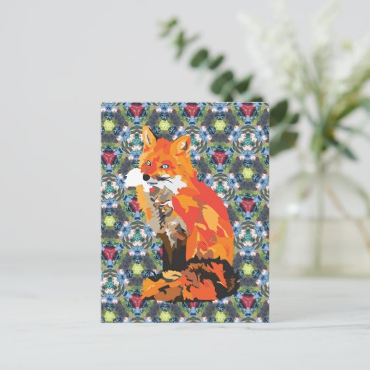 Hippy Fox Briefkaart (Staand voorkant)