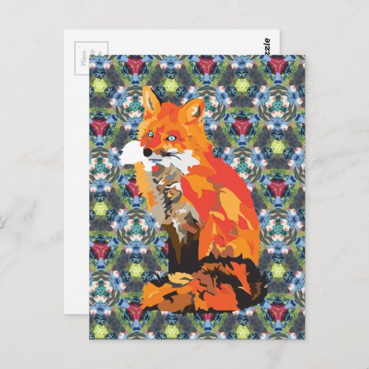 Hippy Fox Briefkaart (Voorkant / Achterkant)