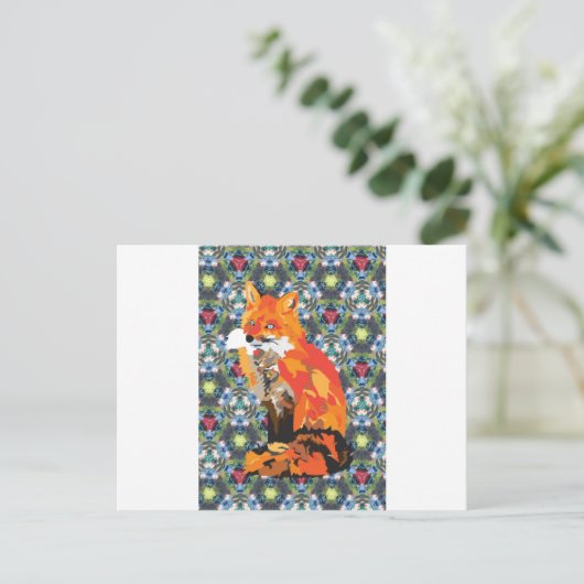 Hippy Fox Briefkaart (Staand voorkant)