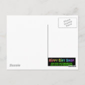 Hippy Fractal Pattern Paars Turquoise & Yellow Briefkaart (Achterkant)