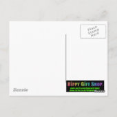 Hippy Fractal Pattern Pink Turquoise & Yellow Briefkaart (Achterkant)