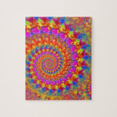 Hippy Fractal Pattern Pink Turquoise & Yellow Legpuzzel (Verticaal)