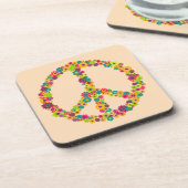 Hippy-gebuilbloemen Bier Onderzetter (Linkerzijde)