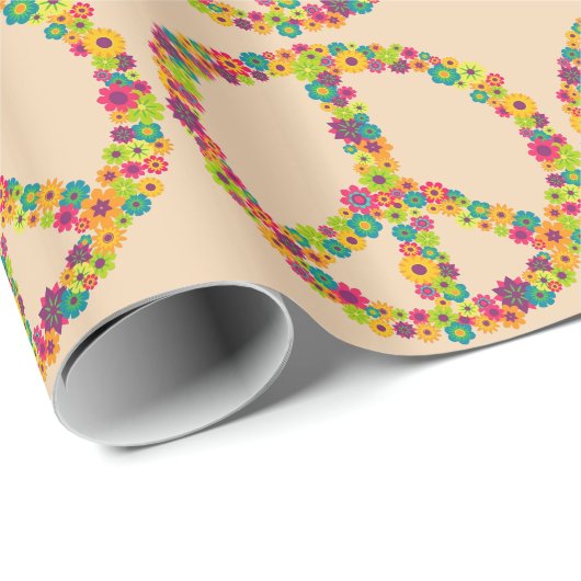 Hippy-gebuilbloemen Cadeaupapier (Rol Hoek)