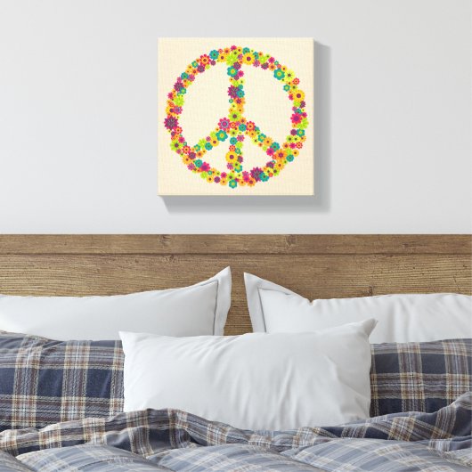 Hippy-gebuilbloemen Canvas Afdruk (Insitu (Slaapkamer))