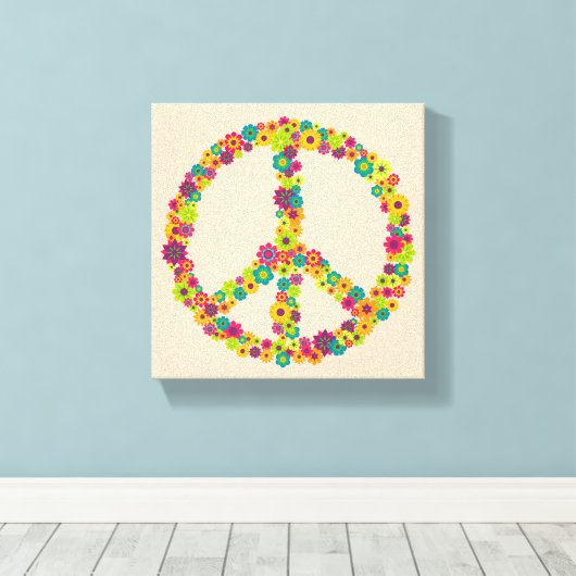 Hippy-gebuilbloemen Canvas Afdruk (Insitu (Houten vloer))