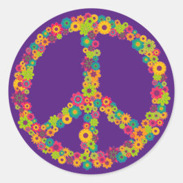 Hippy-gebuilbloemen Ronde Sticker
