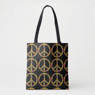 Hippy-gebuilbloemen Tote Bag