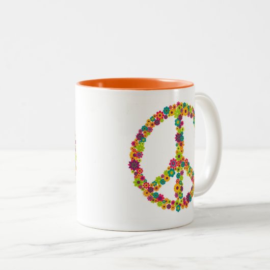 Hippy-gebuilbloemen Tweekleurige Koffiemok (Voorkant rechts)