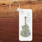 Hippy-gitaar Sleutelhanger (Voorkant)