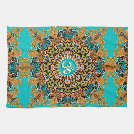 Hippy Goa Psychedelic Batik OM Doek Banner Theedoek (Horizontaal)