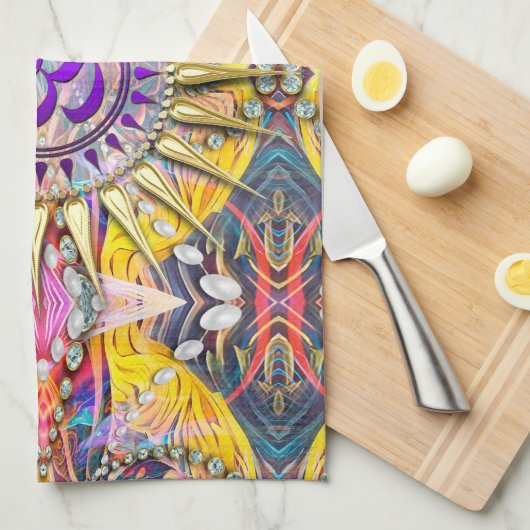 Hippy Goa Solar Paarse OM Doek Banner Theedoek (Quarter Fold)